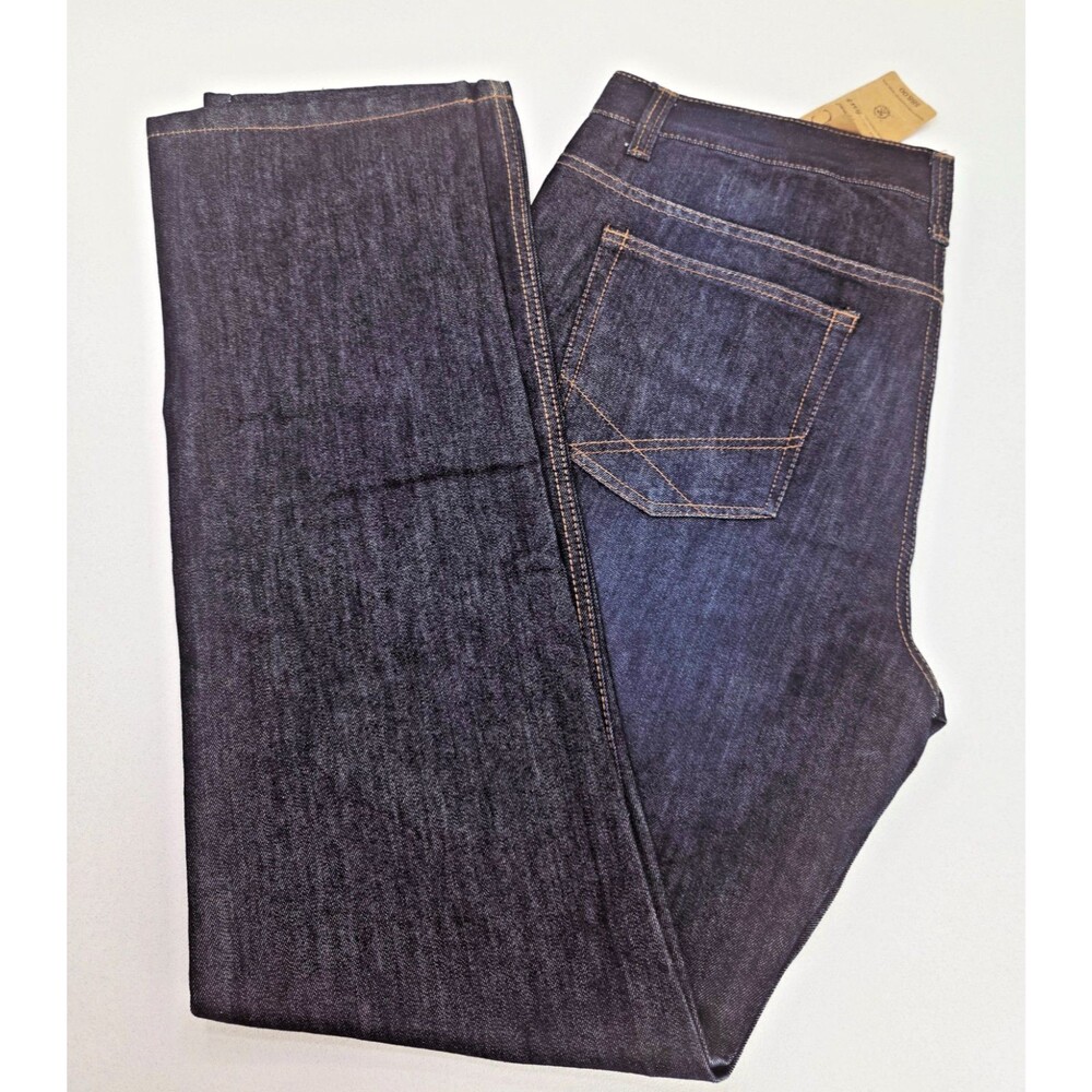 NWT Paper Denim & Cloth Men's Jeans 36x34 Dark Wash Blue Denim Straight Leg